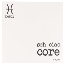 Tovaglietta quadrata zodiaco 37x37cm, bianco, S.P.Q.eRe Pesci