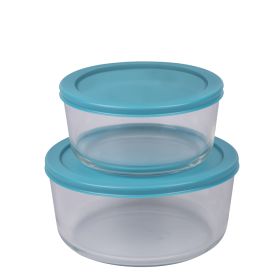Set 2 contenitori tondi 950 e 1650 ml in vetro borosilicato, S&#236;Chef