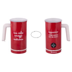 Cappuccinatore vintage rosso, monta e scalda, 500W, Kooper
