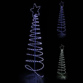 Albero a spirale 240 led bianco/blu, h.180 cm, Santa&#39;s House