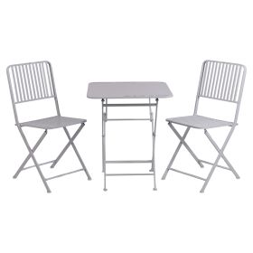 Set tavolo e 2 sedie pieghevoli in ferro, bianco, S.P.Q.eRe