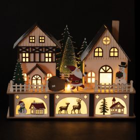 Casetta natalizia in legno con led, 27x10x19,5 cm, Santa&#39;s House