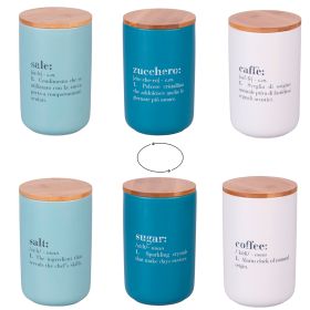 Set 3 barattoli sale, zucchero e caff&#232; 1000 ml in ceramica e bamb&#249;, Victionary