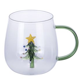 Mug 450 ml in vetro borosilicato, albero interno 3D, Xmas