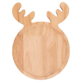 Piatto/tagliere renna tondo 16x22 cm in legno, Natural