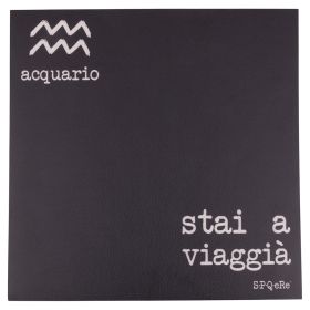 Tovaglietta quadrata zodiaco, nero, S.P.Q.eRe Acquario