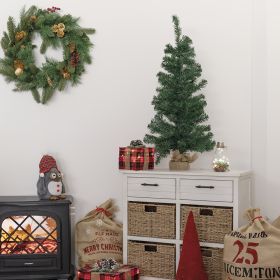 Albero di Natale base in juta h. 90 cm, Santa&#39;s House