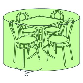 Telo protettivo impermeabile per tavolo tondo e sedie giardino, Est&#233;