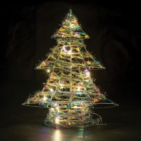 Albero di Natale led h. 40 cm in ferro e pvc iridescente, Santa&#39;s House