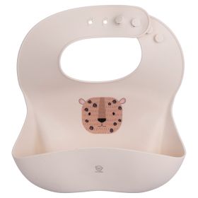 Bavaglino in silicone raccogli pappa, decoro leopardo, Les Petites Safari