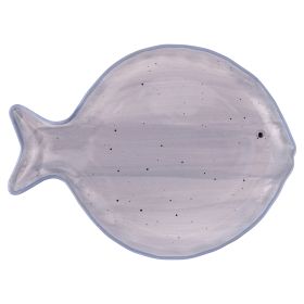 Piatto piano singolo in porcellana 25,3x19 cm, grigio, Kos