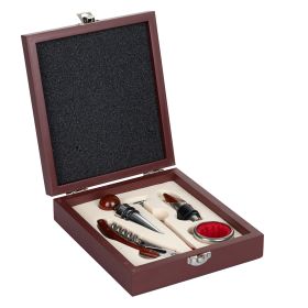 Set 5 accessori vino con scatola in legno, Sibilla