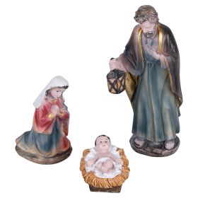 Nativit&#224; 3 pezzi in poliresina, Santa&#39;s House