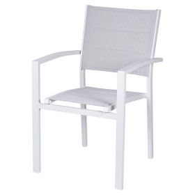 Sedia da esterno con braccioli, bianco, Tropea Est&#233;