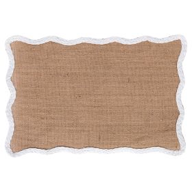 Tovaglietta 45x30 cm in juta e carta, bordo ondulato, Wavy