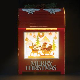 Decorazione natalizia cassetta delle lettere con slitta, in legno h. 30 cm, Xmas