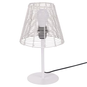 Lampada da tavolo effetto rattan, bianco, Sibilla