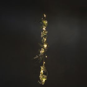 Ramo decorativo led, pigne e bacche bianche l. 120 cm, XMas Garden