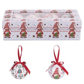 Set 7 palle natalizie con fiocco, decoro elfo, Santa&#39;s House