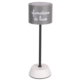 Lampada da tavolo touch ricaricabile, grigio e bianco, Aladina Nuances
