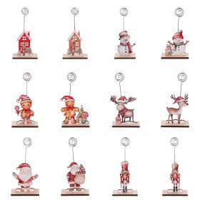 Segnaposto natalizio in legno h. 13,5 cm, Santa&#39;s House