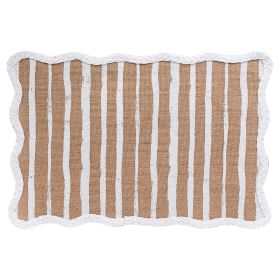 Tovaglietta 45x30 cm in juta e carta, bordo ondulato, Wavy