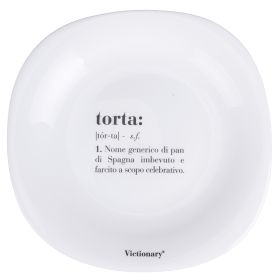 Piatto frutta quadrato in vetro opalino