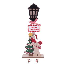 Decorazione natalizia lampione led in legno h. 45 cm, Xmas