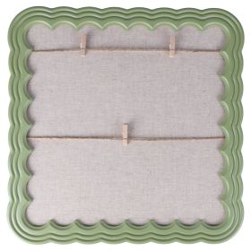 Cornice porta foto da muro con fili in corda e mollette, verde chiaro, Memories