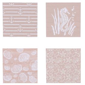 Set 4 sottobicchieri in legno mdf, Ocean