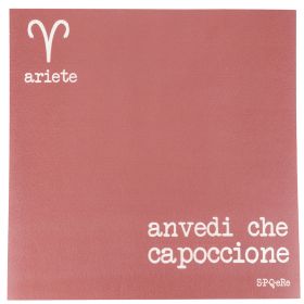 Tovaglietta quadrata zodiaco, ruggine, S.P.Q.eRe Ariete