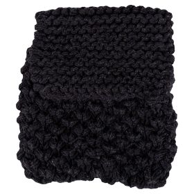 Portaposate intrecciato in cotone 13x25cm, nero, Macram&#232;