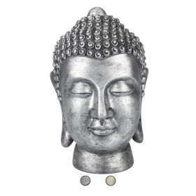 Testa di Buddha decorativa grande in poliresina 15,8x14,7x23 cm, Sibilla