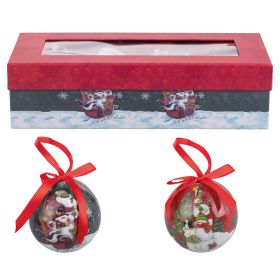 Set 7 palle natalizie con fiocco, decoro pupazzo di neve, Santa&#39;s House