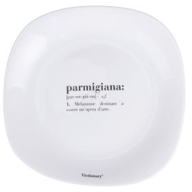 Piatto piano quadrato in vetro opalino