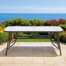 Tavolo da esterno 150x90 cm in vetro e acciaio