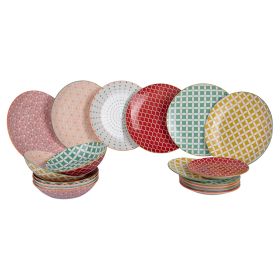 Servizio piatti 18 pezzi in porcellana, Confusion in Colors