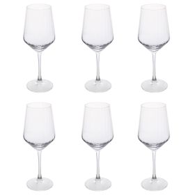 Set 6 calici vino 510 ml in vetro, Optic Sibilla
