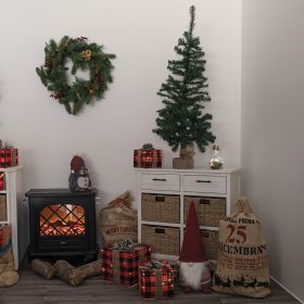 Albero di Natale h. 120 cm base in juta, Santa&#39;s House