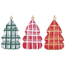 Set 3 appendini albero di Natale realizzati a mano in cartapesta, XMas Paper
