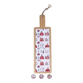 Tagliere in legno di bamb&#249; e ceramica 12,5x40 cm, Santa&#39;s House