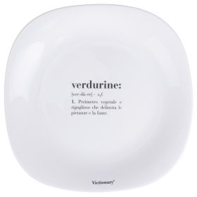 Piatto piano quadrato in vetro opalino