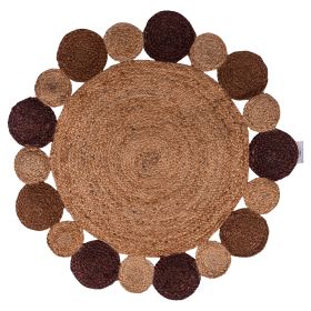 Tappeto tondo intrecciato 90 cm in juta, Simple Chocolate