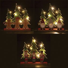 Decorazione natalizia led con alberi, 22x4x23 cm, Santa&#39;s House
