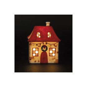 Casetta led in ceramica h. 15 cm, XMas