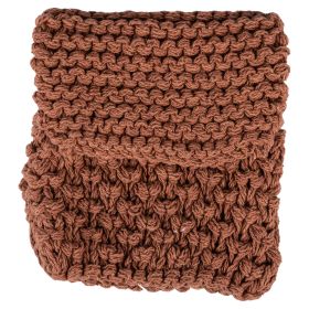 Portaposate intrecciato in cotone 13x25cm, mocha mousse, Macram&#232;