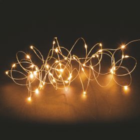 Filo 10 microled a batteria, bianco caldo, uso interno, 1 m, Santa&#39;s House