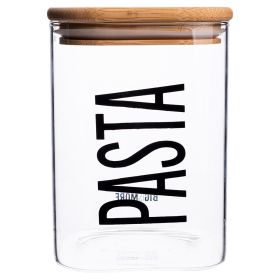 Barattolo pasta 1 L in vetro, coperchio in bamb&#249;, Bigismore