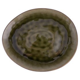 Piatto piano ovale in gres bicolor, The Market