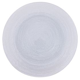 Piatto bianco modern &#216;32 cm in vetro, Elegance Sibilla